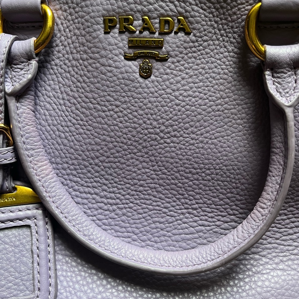 Prada Purple Leather Satchel with Gold Hardware - Picture 7 of 16